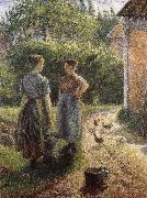 Camille Pissarro Woman in front of farmhouse USA oil painting artist